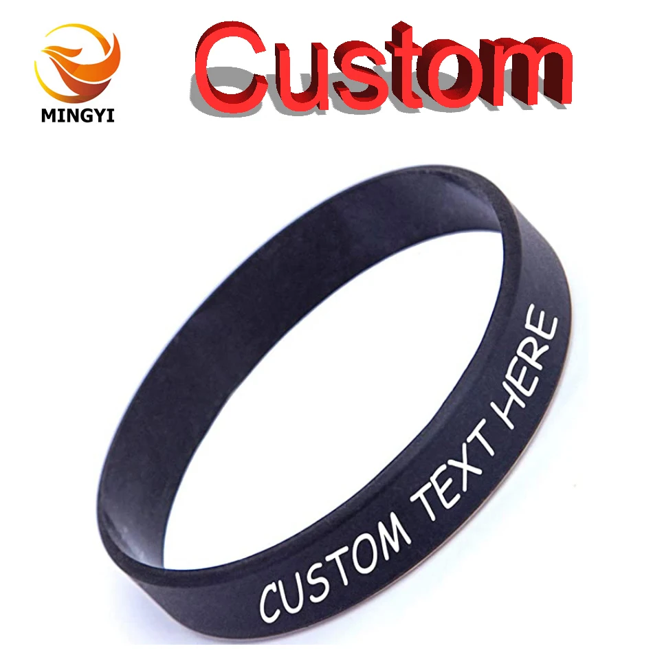 100pcs/50pcs Customized Silicone Bracelets Printed Technique Custom Wristband Personalized Band For Birthday Party, Events