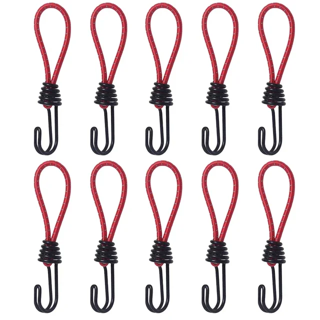 10pcs Tent Elastic Rope Cord Hook Versatile Outdoor Camping Canopy Tarp Tent Fixing Cord String Carabiner Hooks Accessories