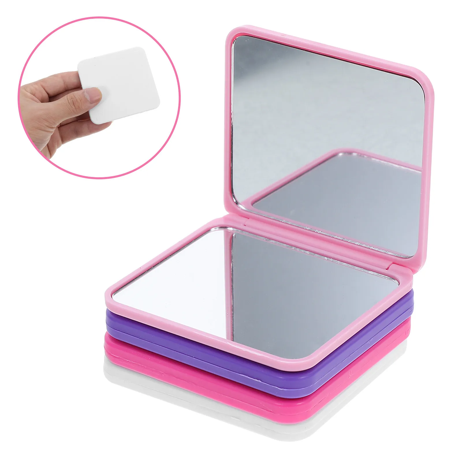 

Портативное складное зеркало для макияжа, 4 шт., двустороннее, с HD-отражающей поверхностью, маленькое, ручное, для путешествий, сумок, детей, женщин, мини-формат