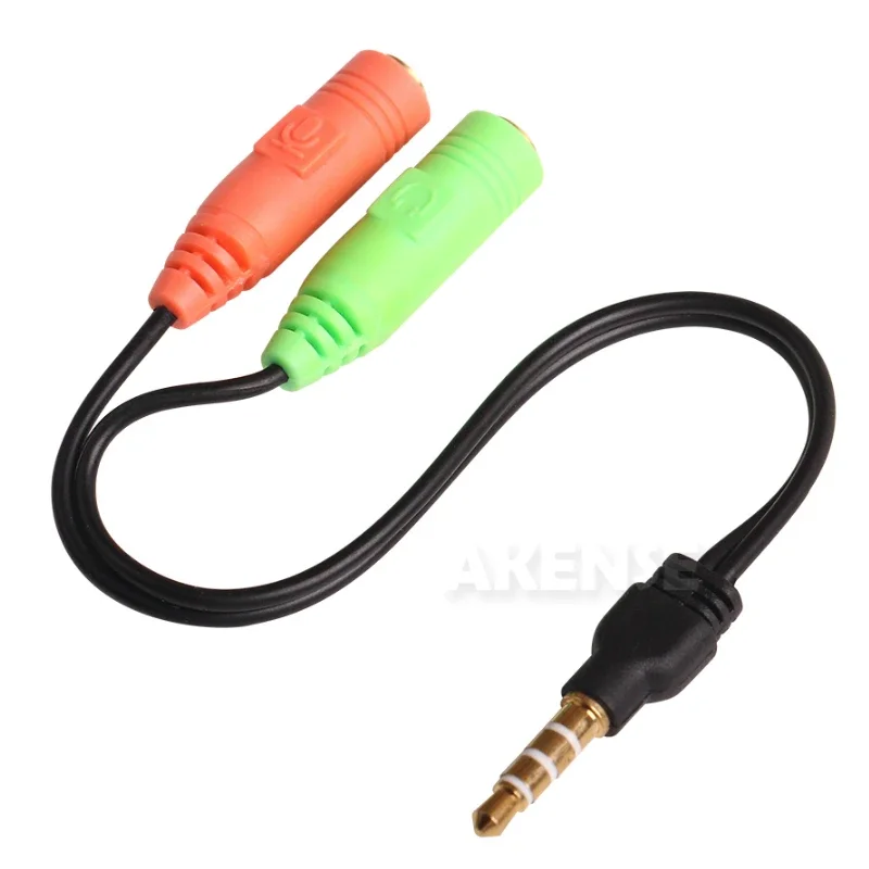 

100pcs Universal 1 Male to 2 Female 3.5mm AUX Extension Headphone Mic Audio Splitter Cable Y Splitter Adapter for HTC iPod MP3