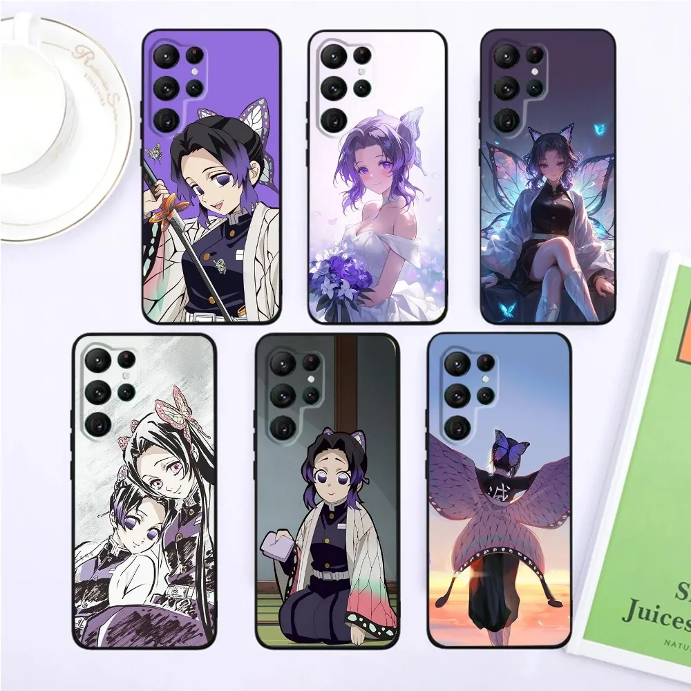 

D-Demon S-Slayer Kochou Shinobu Phone Case For SamsungS24,S23,S22,S21,Ultra Pro S10,S30Plus,S9,20lite Black Cover