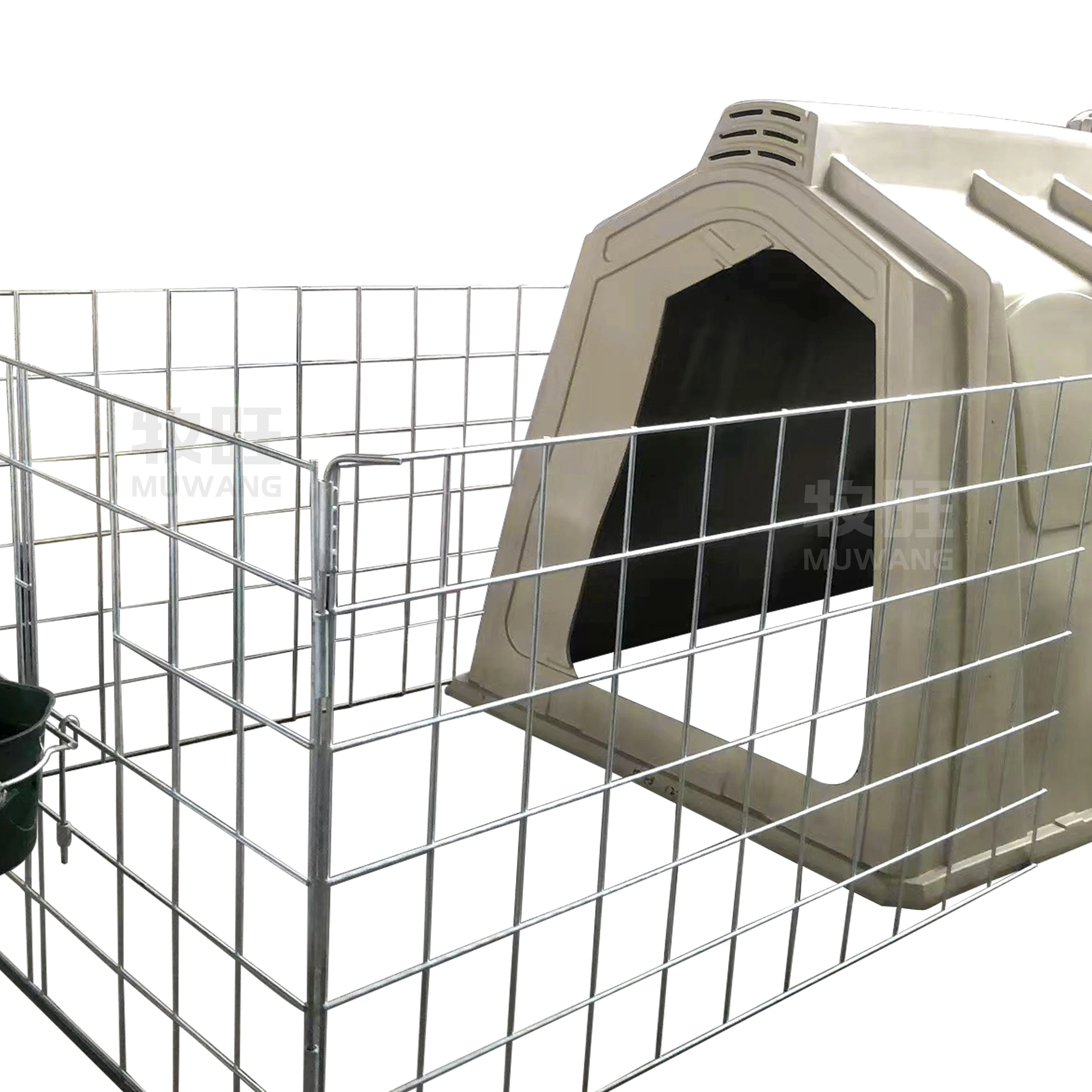 

Reinforced Calf Cow Cattle Cages Plastic Calf Hutches Calf House for Daily Farm Feeding Animals with Fencing