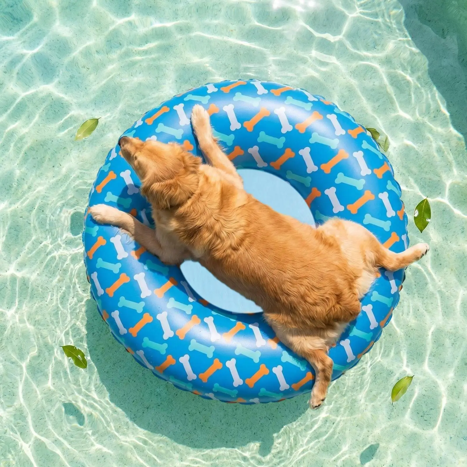 Dog Floats For Pool Leak-Proof Inflatable Thickened PVC Ring Blow Up Dog Pool Float For Lake Beach Games Water Party Pond Small