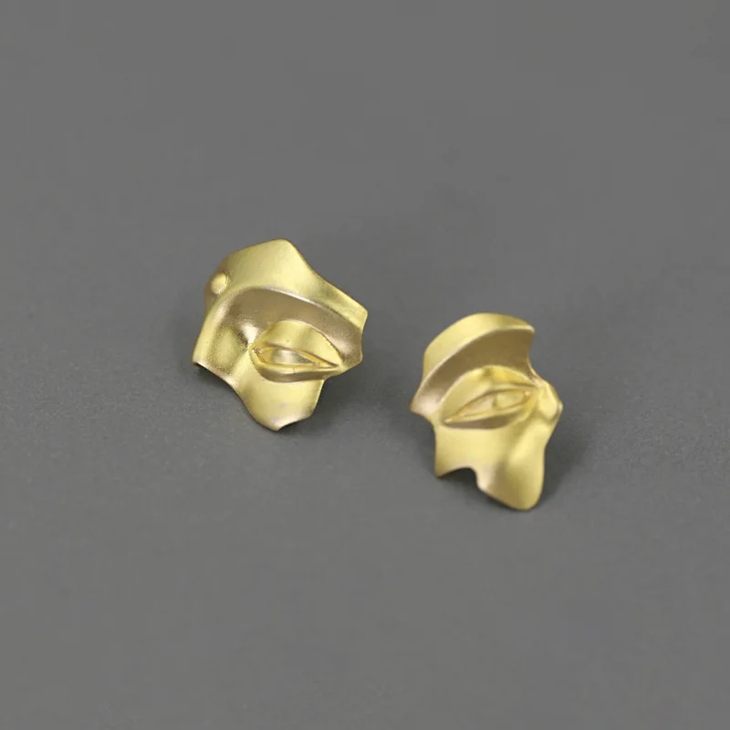 Miracle Sterling Silver 925 Original Historical Dust Cultural Creative Gandhara Art Statue Niche Design Sense Earrings
