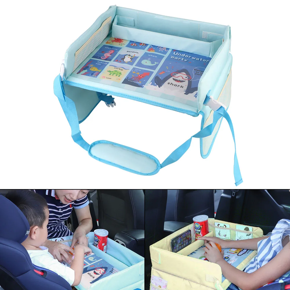 Waterproof Foldable for Car Child Safety Seat Stroller Baby Car Seat Organizer Tray Kids Toy Food Cup Holder Desk