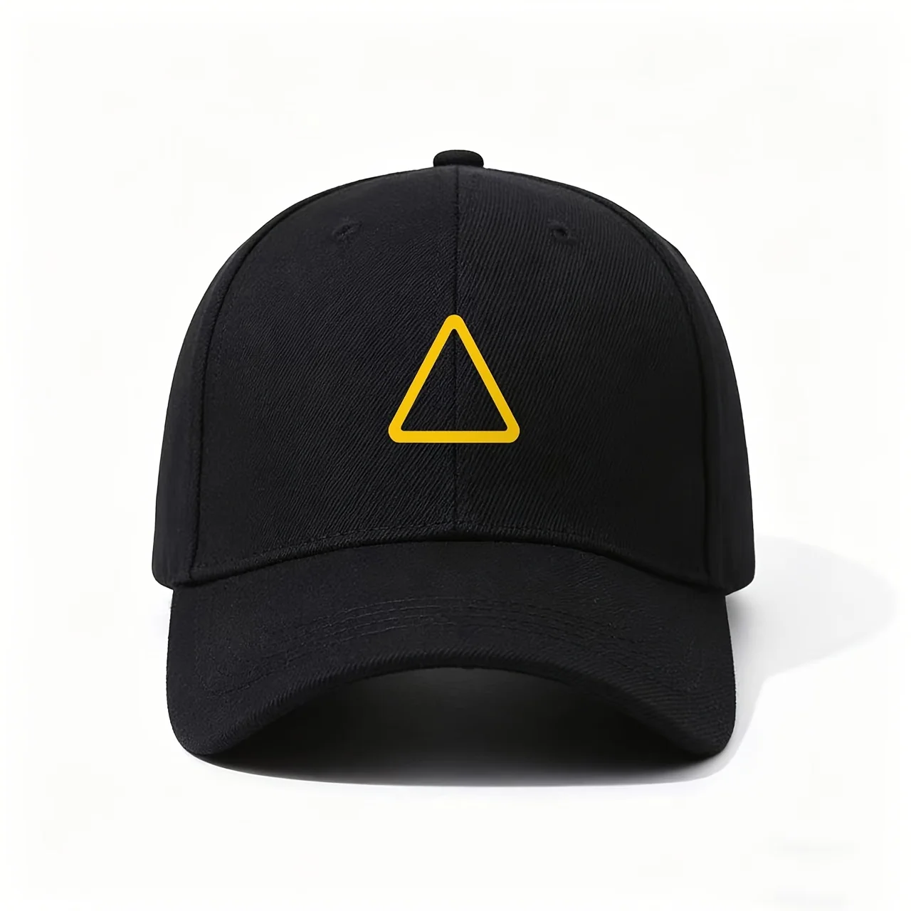 Baseball Cap, Featuring a Easy Yellow Triangular Outline Print, Clean And Modern Design, Lightweight And Breathable, Ideal As a
