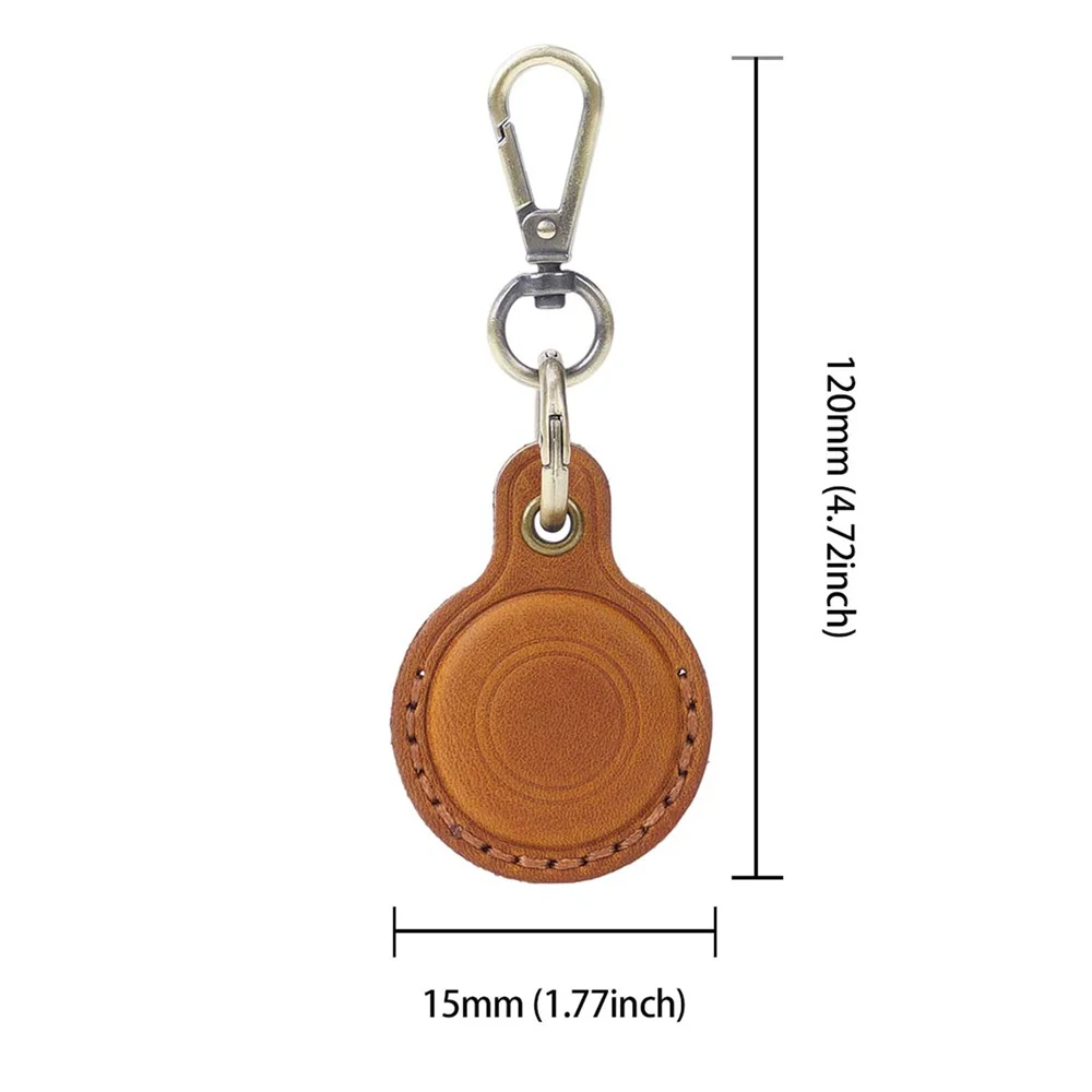 Suitable for Apple Airtag protective casecowhide pet anti loss keychainpositioning tracker leather case