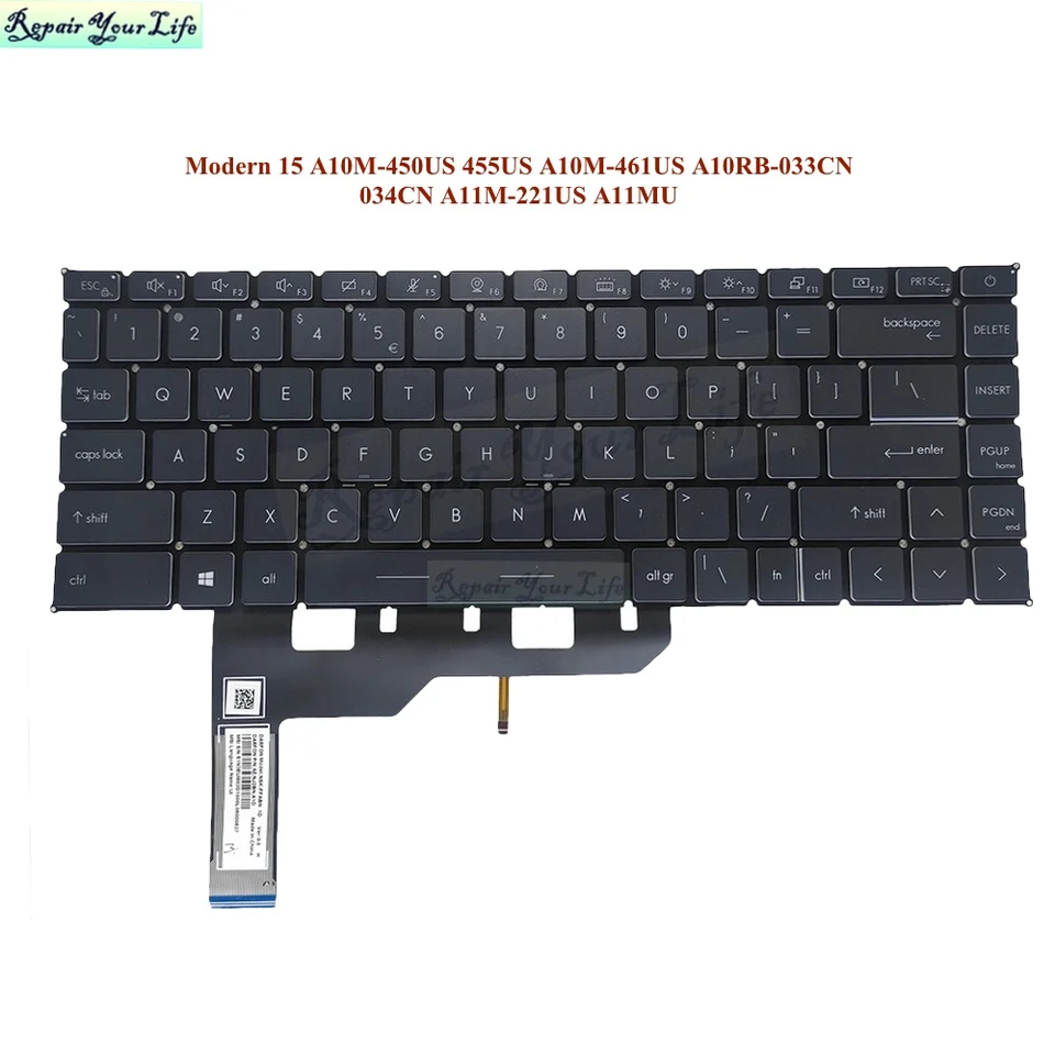 Arabic Russian US Laptop Keyboard Backlit For MSI Creator Z16 MS