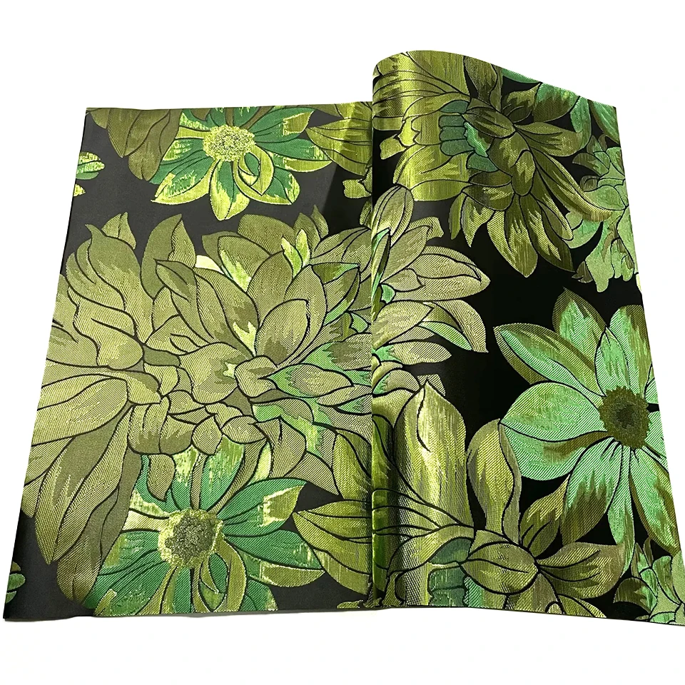 

Green Auto-Tie Gele & Ipele Set 2PC - Flowers 3D Swiss Lace SEGO Headtie for Easy Nigerian Wedding & Aso Ebi Styling TXH-18-5