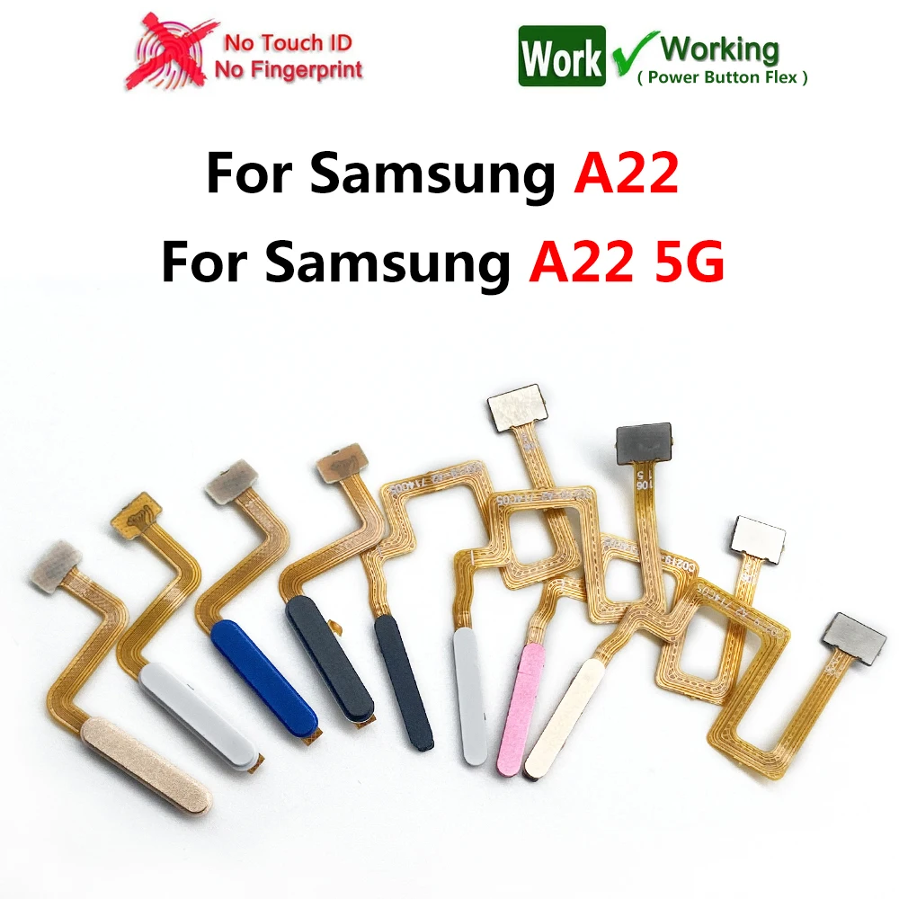 NEW Tested For Samsung A22 4G 5G Power Home Button Menu Return Key Flex Cable NO Touch ID Fingerprint Recognition Sensor