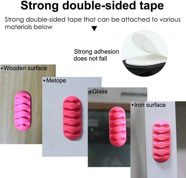 1/3/5Pcs Desktop Silicone Cable Winder Adhesive Earphone Cable Organizer Management Wire Storage Charger Cord Fixer Holder Clips