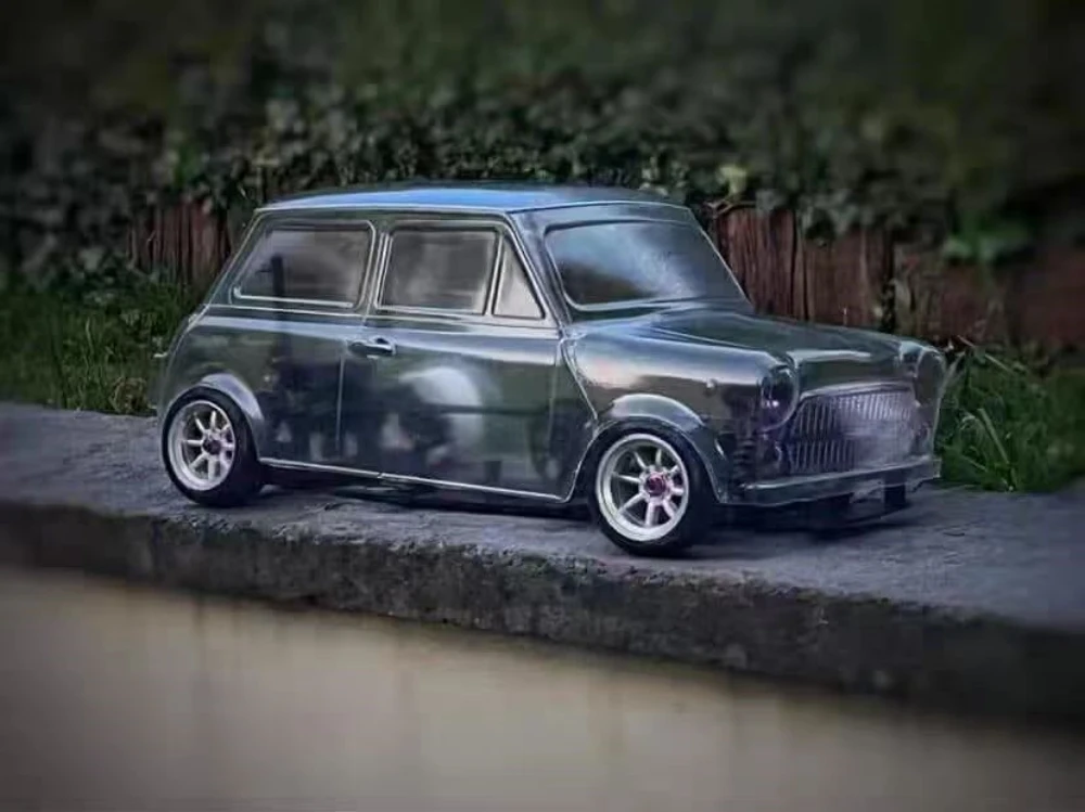 TC130 1/10 Mini Cooper 1300, przezroczysty korpus Lexan. Body 190 mm. Samochód RC Rozstaw osi 257 mm. Tamiya tt01 tt02. Kyosho fazer mk2