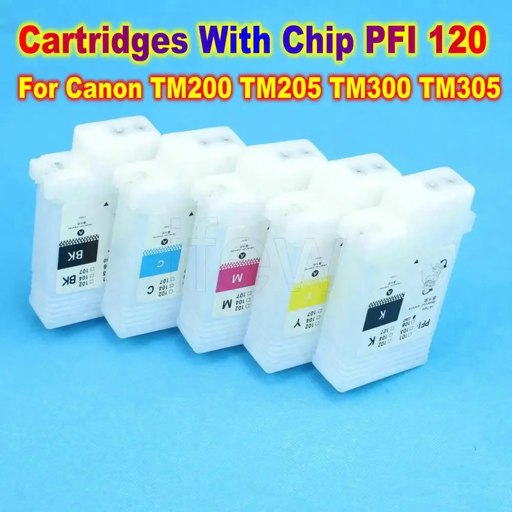 

130ML Refill Ink Cartridges PFI120 Printer Ink Cartridge For Canon TM200 TM205 TM300 TM305 200 300 With Permanent Chip PFI 120