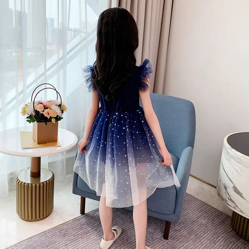 2025 Kids Dresses For Girls Mesh Girl Child Dress Sequin Kid Dress Summer Kids Costume For Age 9 10 11 Year Old Baby Fancy Dress