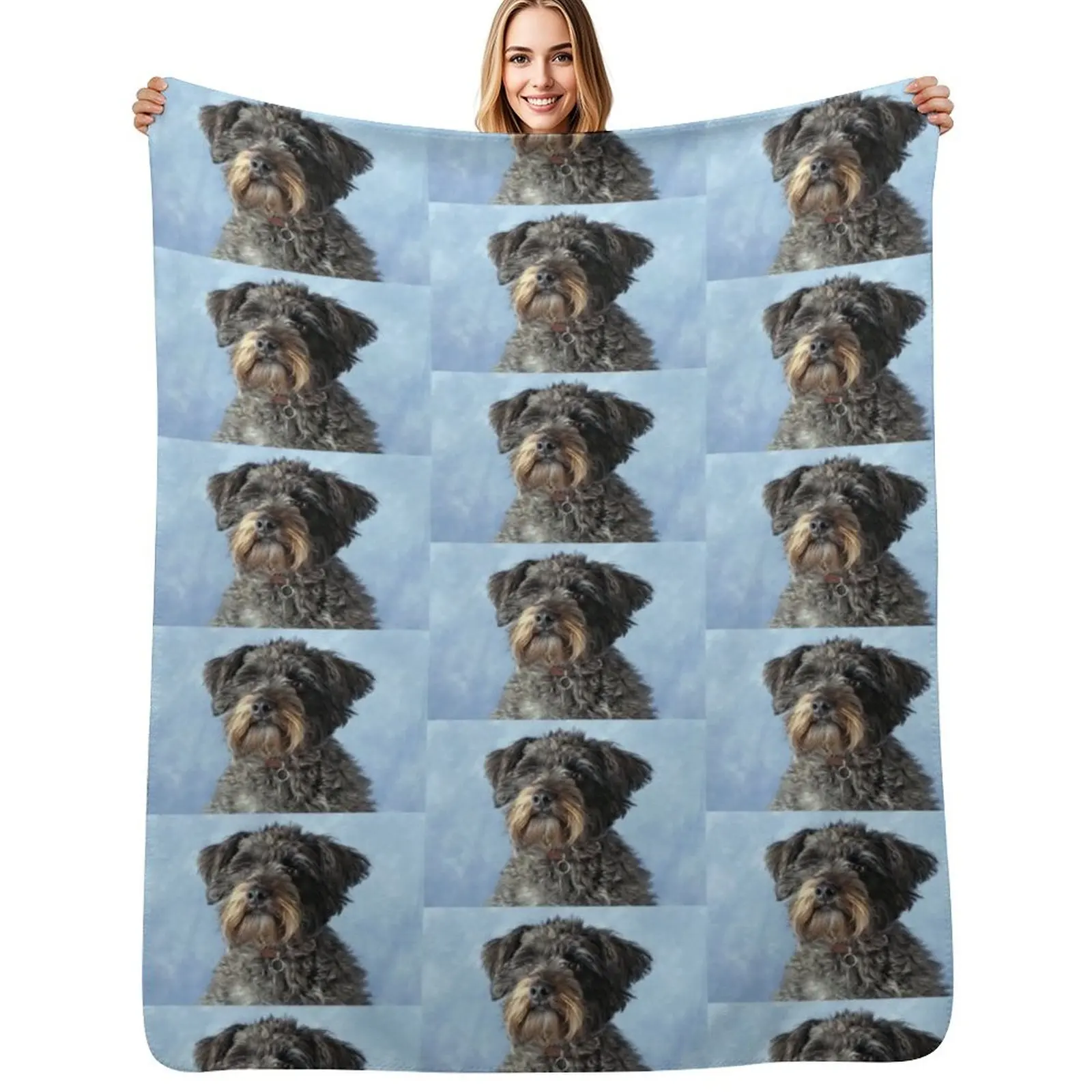 Bella the Schnoodle! Throw Blanket Cozy Sofa Blanket for TV Watching Napping