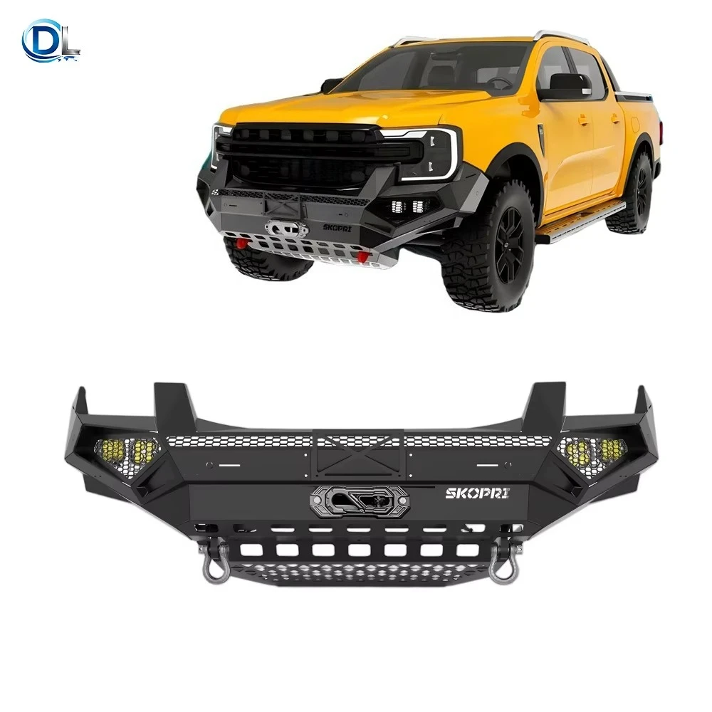 

New Heavy-Duty High-Strength Manganese Steel Front Bumper Upgrade For Ranger Pickup Truck Off-Road Winch Ready Bolt-On 6