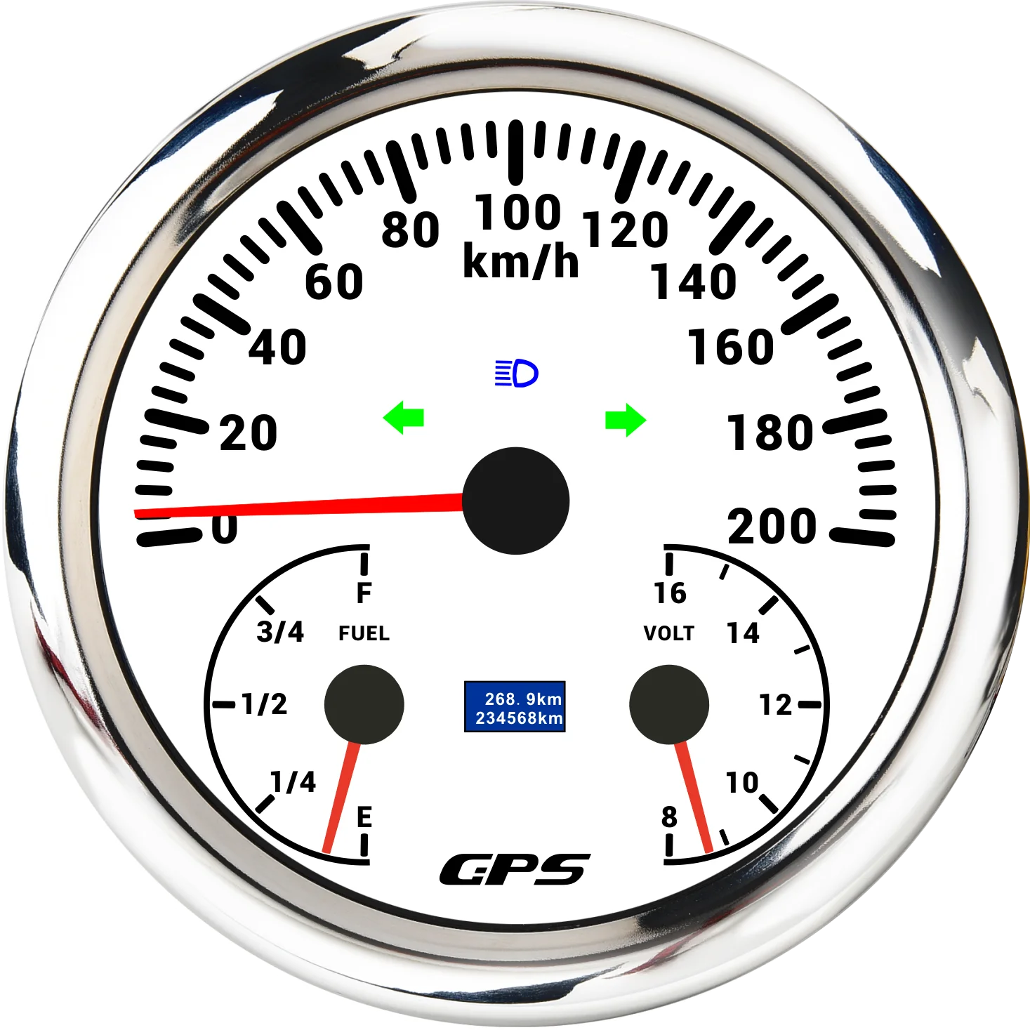 AD 110mm 3 in 1 Gauge 120/200KMH 120MPH GPS Speedometer With Antenna + Fuel Level + Voltmeter 0-190ohm For 12V Car Marine Boat