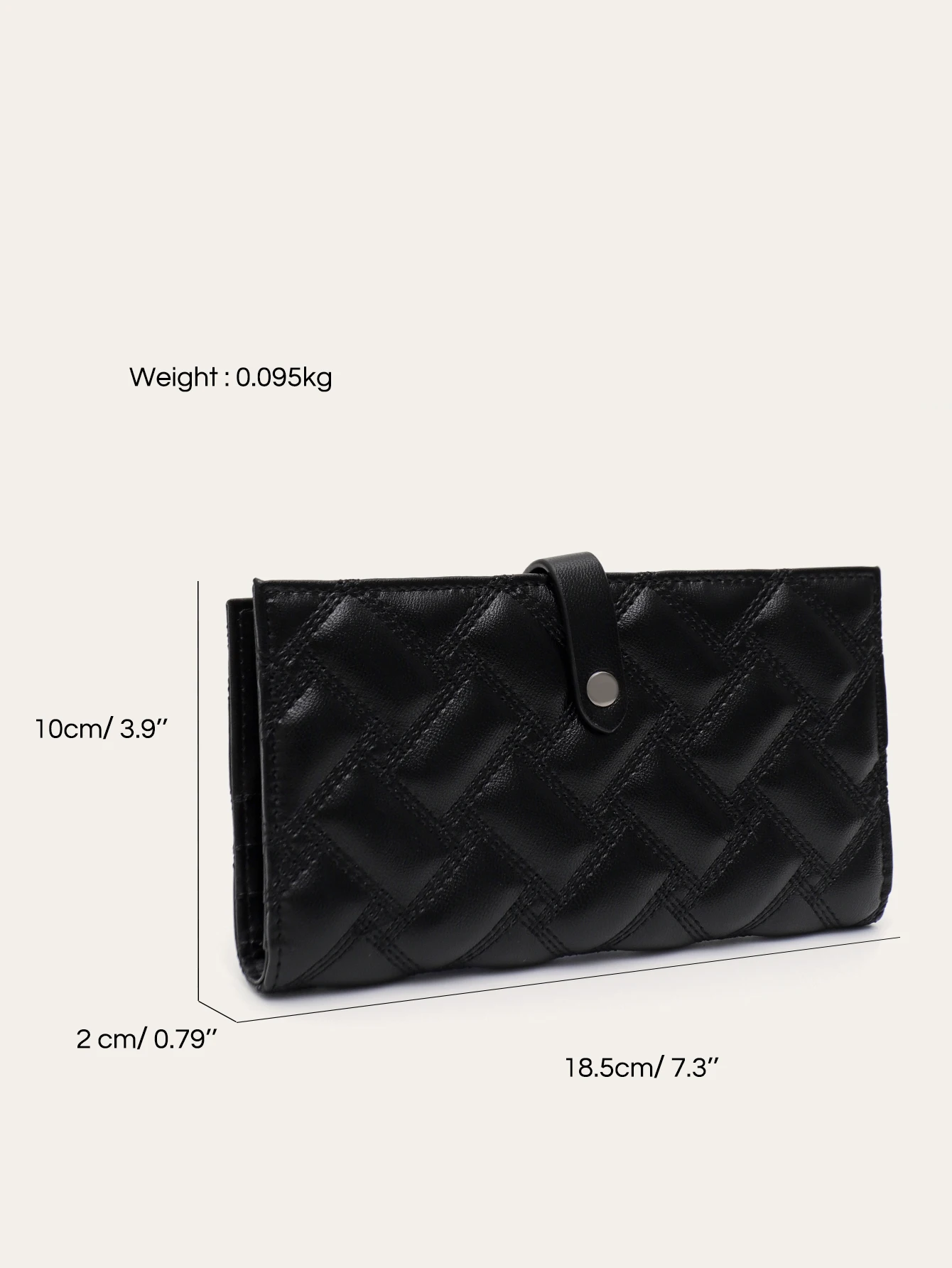 CR نساء موضة بولي Leather جلد Bifold محفظة طويلة سستة جيب فتحة للبطاقات النقدية ملاحظة زر إغلاق أنيقة حقيبة المال المحمولة #6