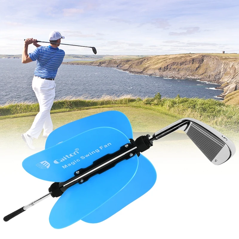 Caiton Golf Swing Fan Warm-Up Trainer Collapsible Golf Swing Trainer Speed Practice Training Grip Fan Golf Accessories