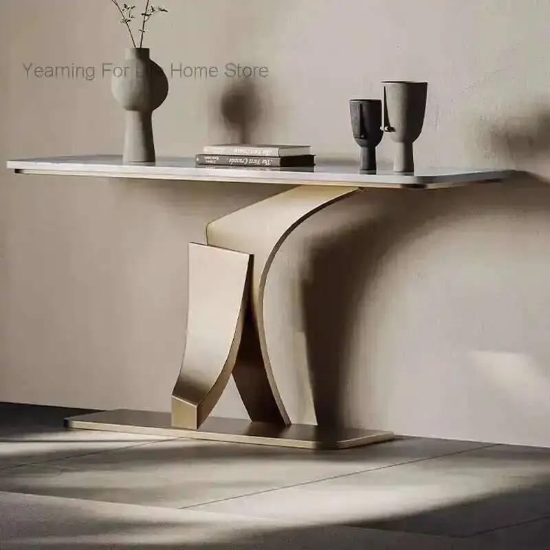 

Стол для гостиной в стиле люкс, металлический, винтажный, узкий угловой стол в скандинавском стиле, вертикальный стол для прихожей, мебель для гостиной и коридора