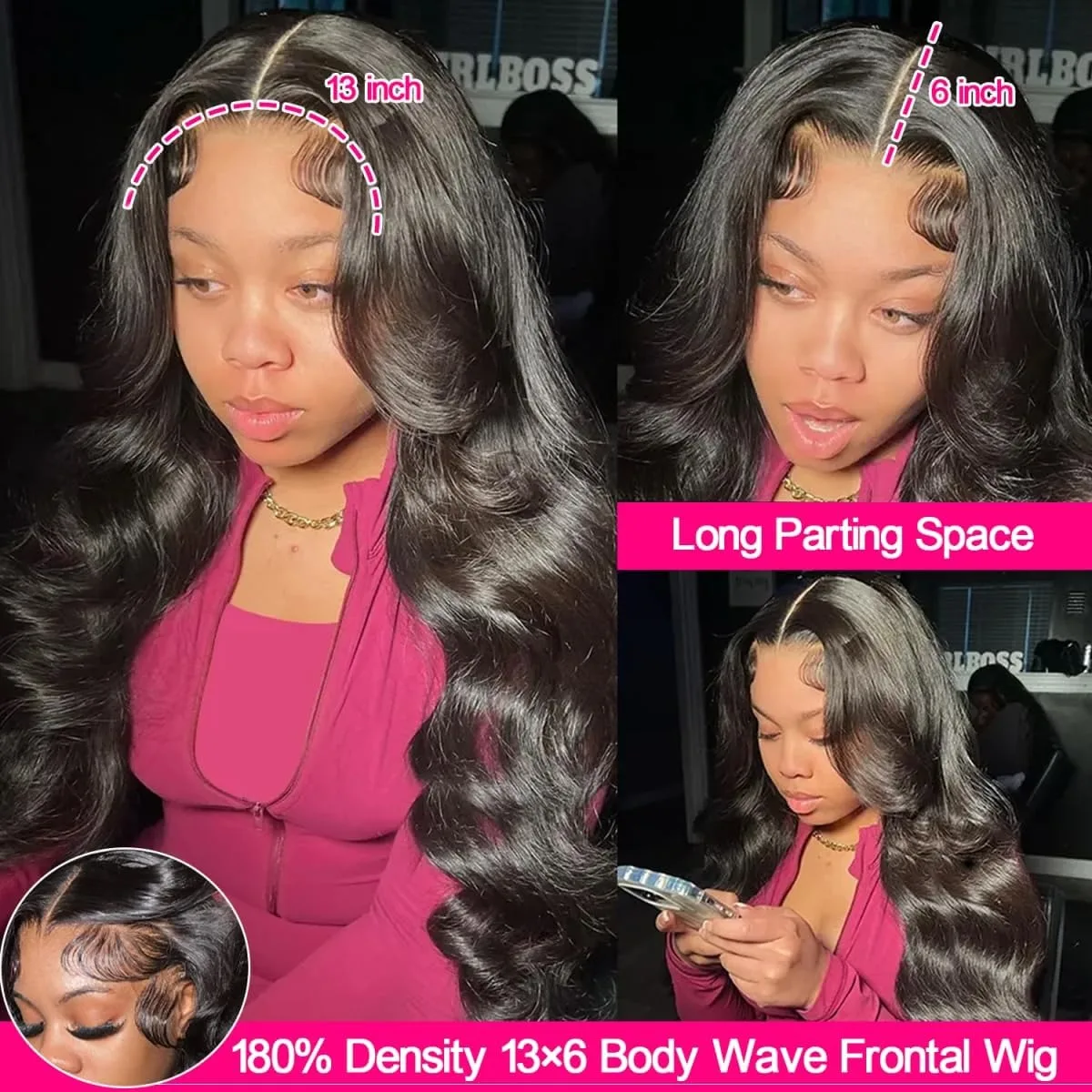 200% Density 13x4 Body Wave Lace Front Human Hair Wig Pre Plucked 40 Inch 13x6 Hd Transparent Lace Frontal Wigs For Black Women image 3