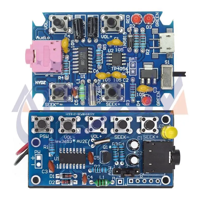 

DIY Electronic Kits Wireless Stereo FM Radio Receiver Module PCB 76MHz-108MHz DC 1.8V-3.6V