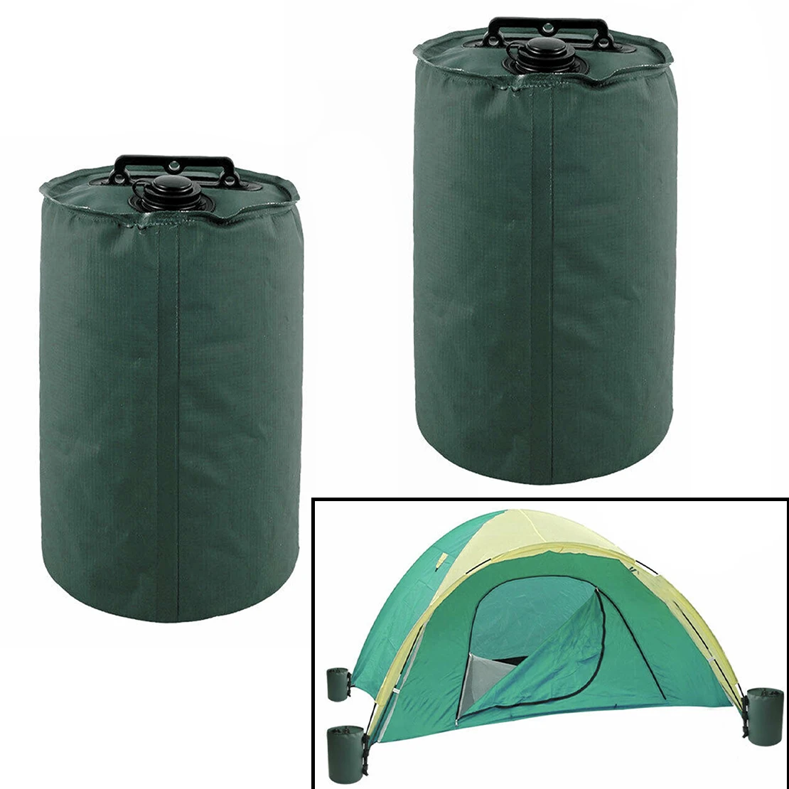 

2Pcs Green Weight Water Sand Bag Large Capacity Tent Leg Foot for Outdoor Garden Awning Gazebo Canopy Tripod Marquee Camping