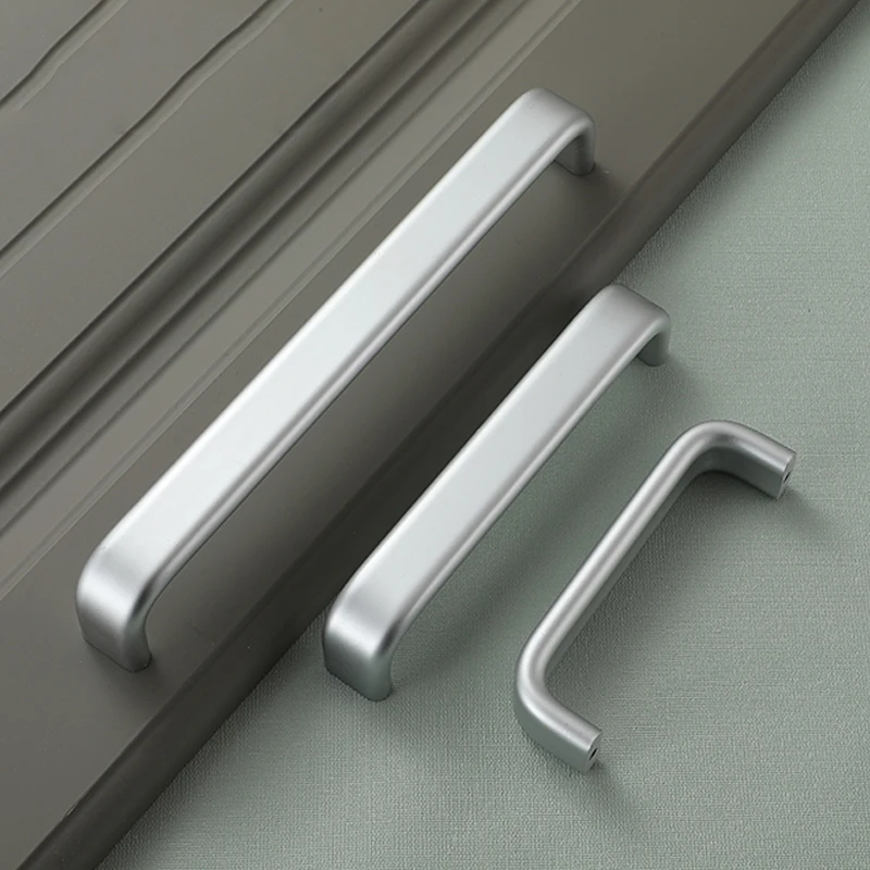Silver Cabinet Handles Kitchen Cabinet Storage Drawer Knobs Dressers Closet Wardrobe Furniture Handle Cabinet Door Hardware