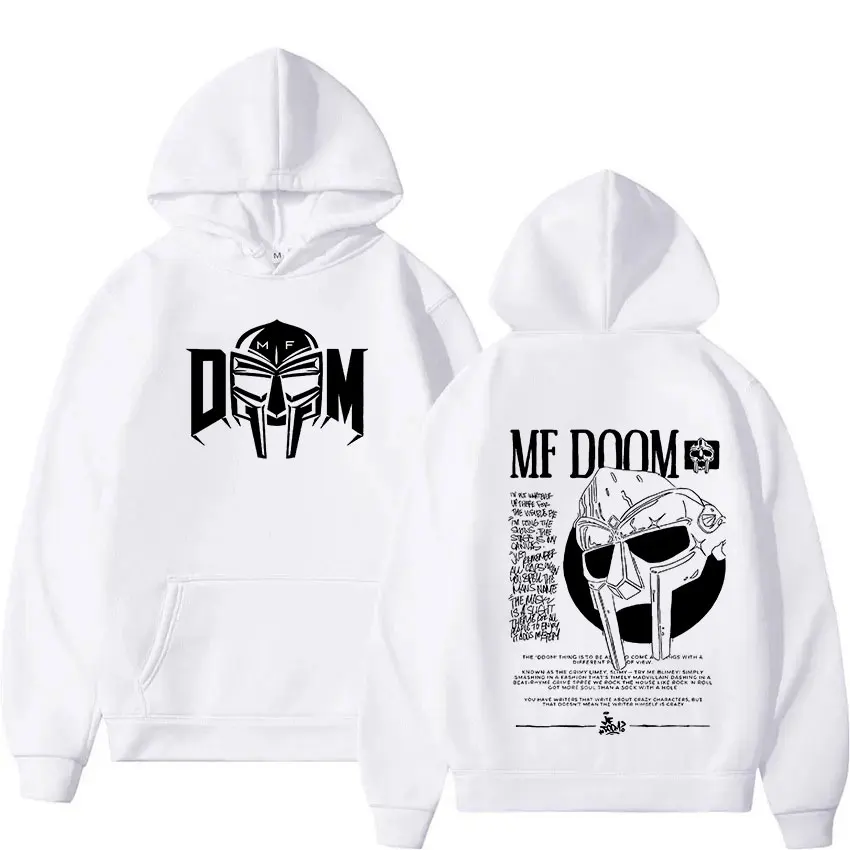 Rapper Mf Doom Music Album Hoodie Madvillain Metal Vintage Pullover Sweatshirt Men\'s Hip Hop Gothic Oversized Hoodies Streetwear