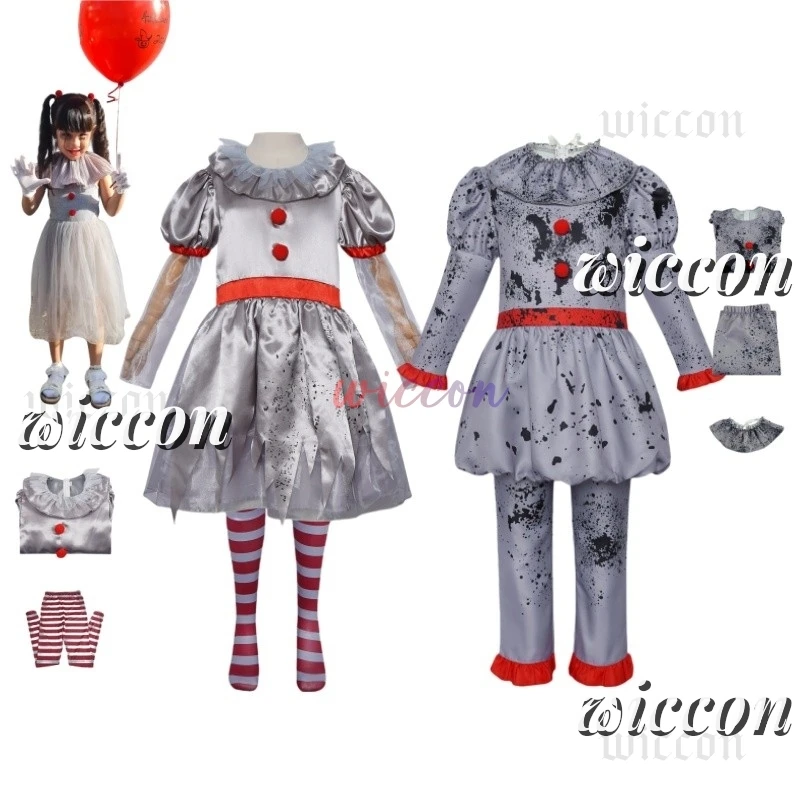 

New Clown Revival COS Pennywise Cosplay Halloween Costume Clown Pennywise Horror Clown Halloween Party Costume Prop New 2025