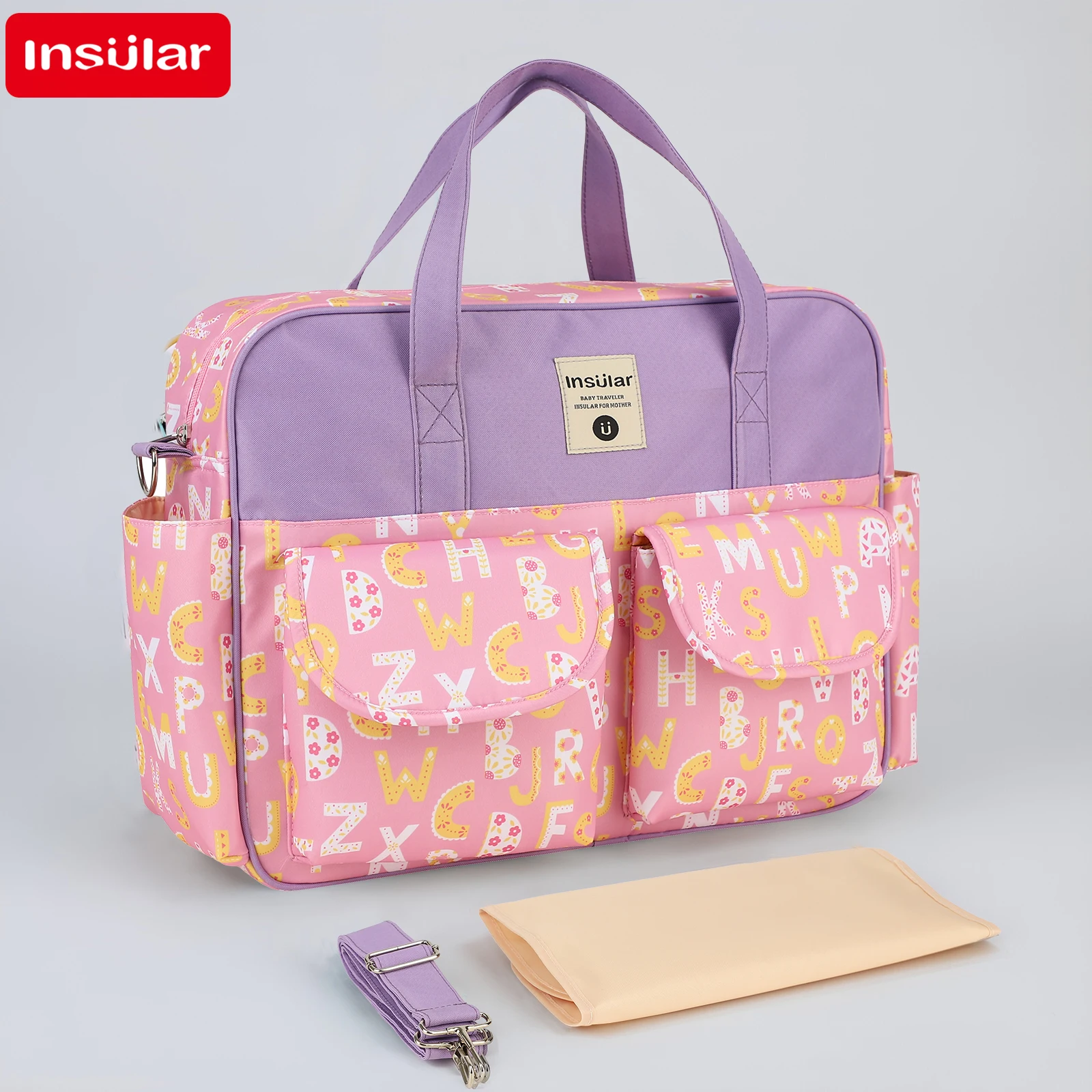 Fashion Mommy Bag Multifunctional Women Handbag Shoulder Bag Large Capacity Oxford Fabric Waterproof Travel Tote Cartoon Design