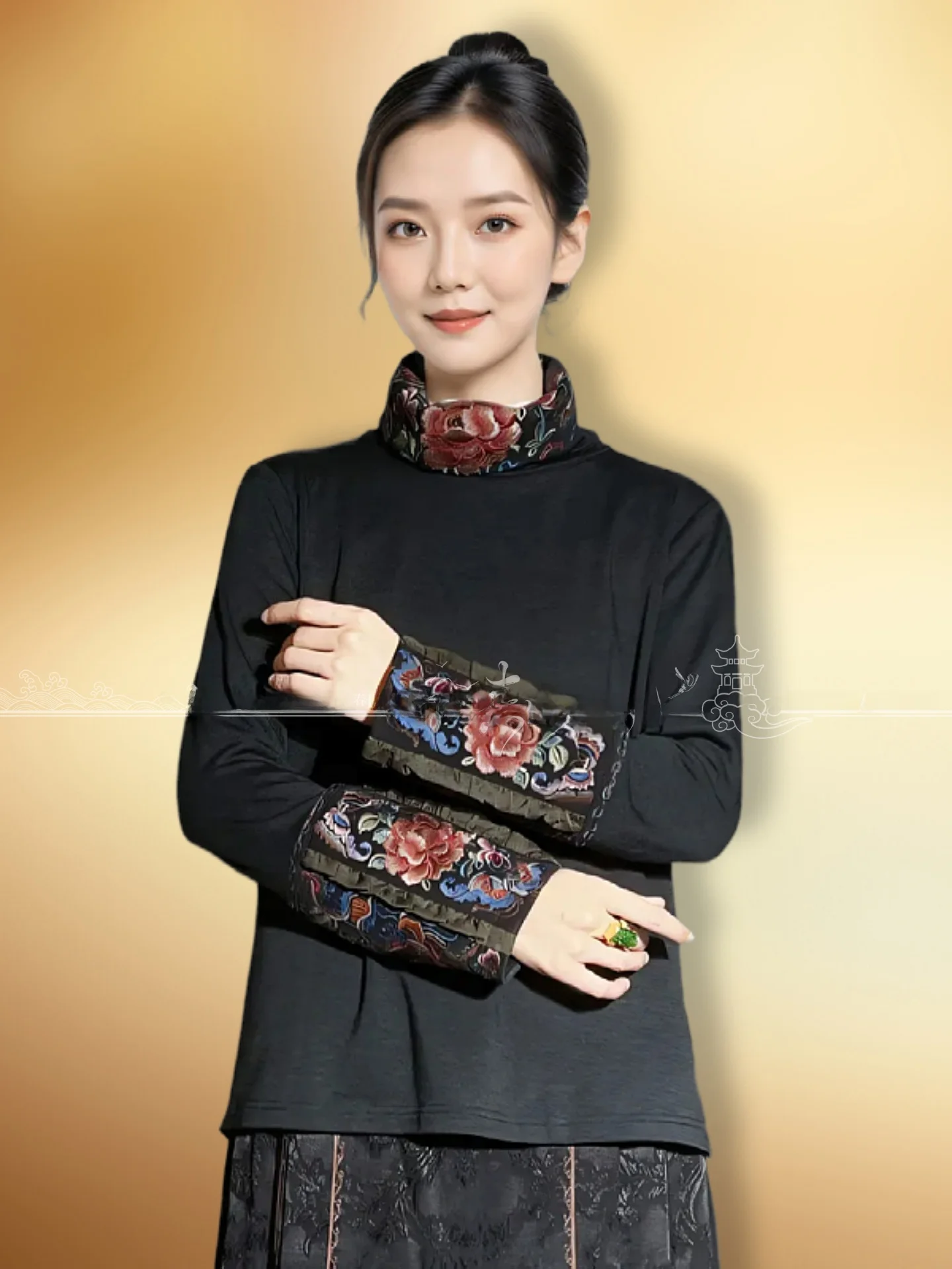 

Новая женская мягкая вязаная кофта с высоким воротником, вышивкой и флисовой подкладкой, зимняя базовая модель