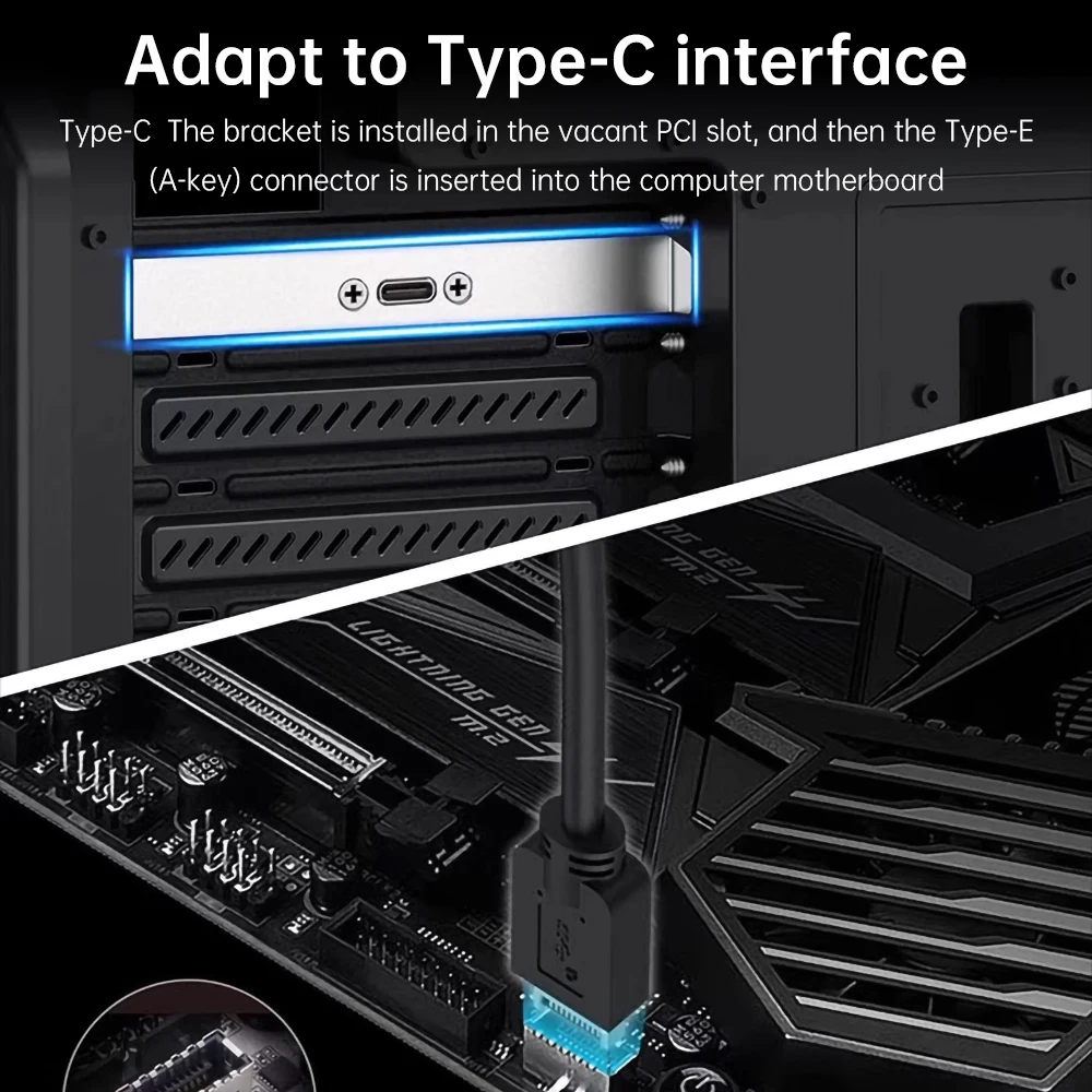 USB 3.2 Gen 2 20Gbps Cable to Type-C USB-C 30/50CM Data Transfer for External Hard Drive Disk 100W Fast PD Charging Expansion