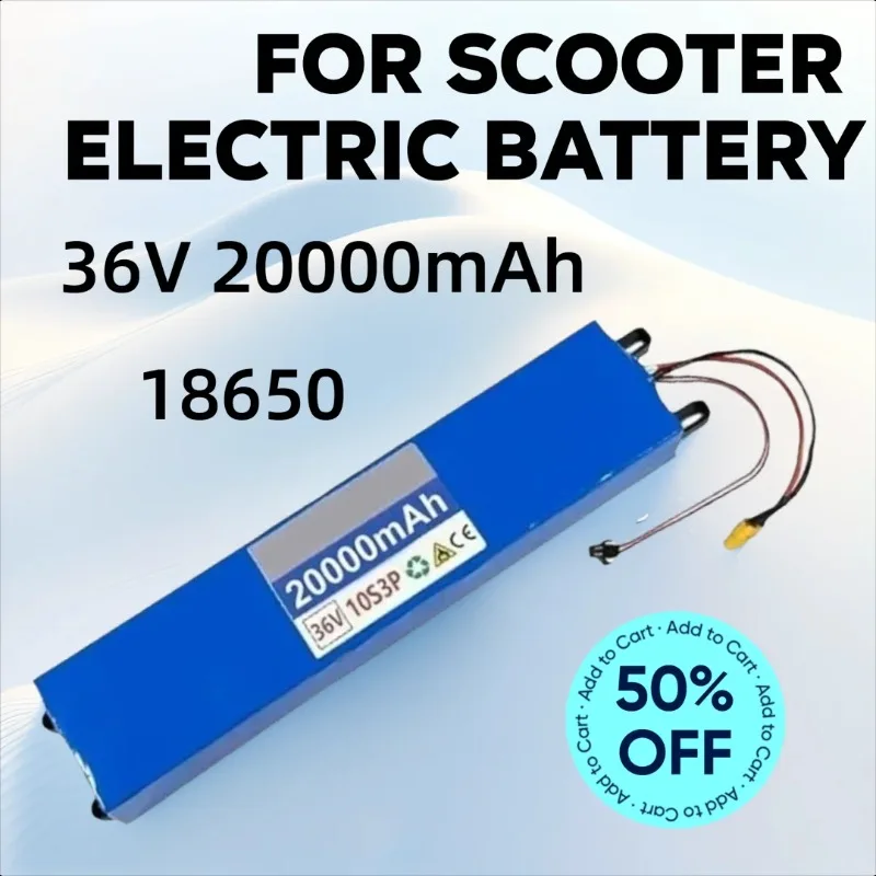 

36V 20000mAh 18650 for 10S3P High Power Modified Bicycle Scooter Electric Vehicle with BMS Rechargeable Lithium Battery Pack