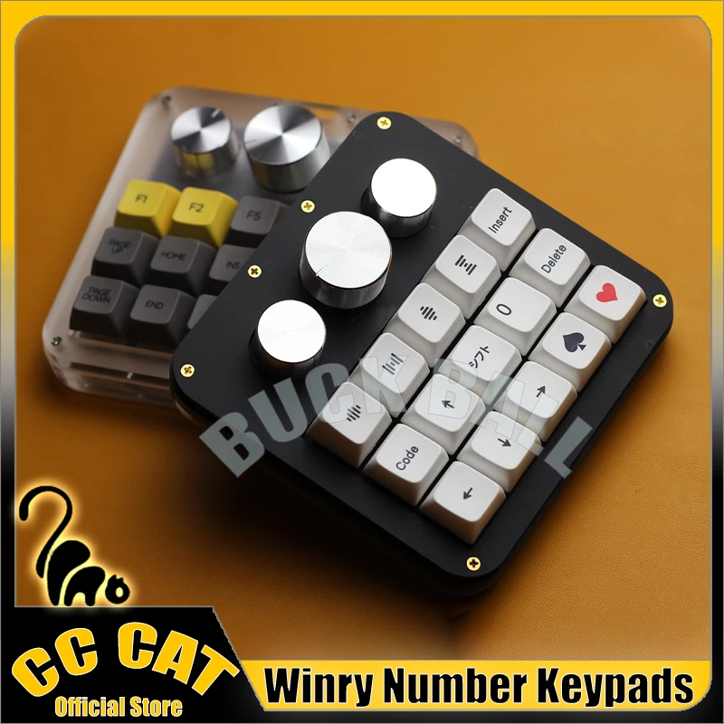 

Winry Mechanical Number Keypads Kit 15keys Wired Mini Keyboards Kit Pbt Three Knobs Custom Hot Swap Number Keyboards Kit Encoder