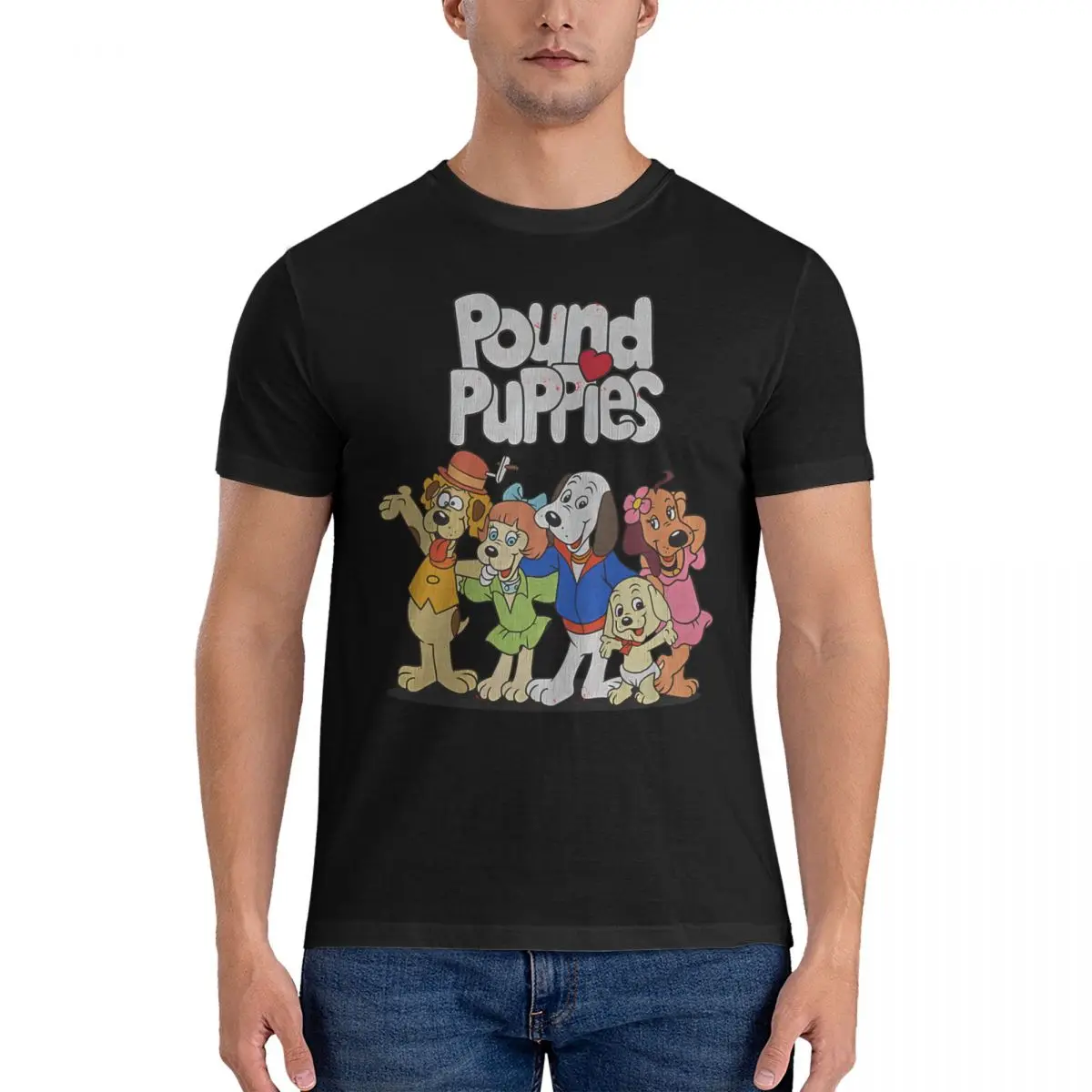 Men T-Shirt Cartoon Vintage Cotton Tee Shirt Short Sleeve Pound Puppies T Shirts O Neck Tops Gift official-website tops fugees