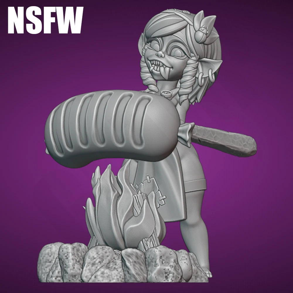 Sexy fogueira goblin nsfw 1/24 escala resina figura modelo kit coelho desmontado boneca sem pintura impressão 3d diy estátua artesanato brinquedo