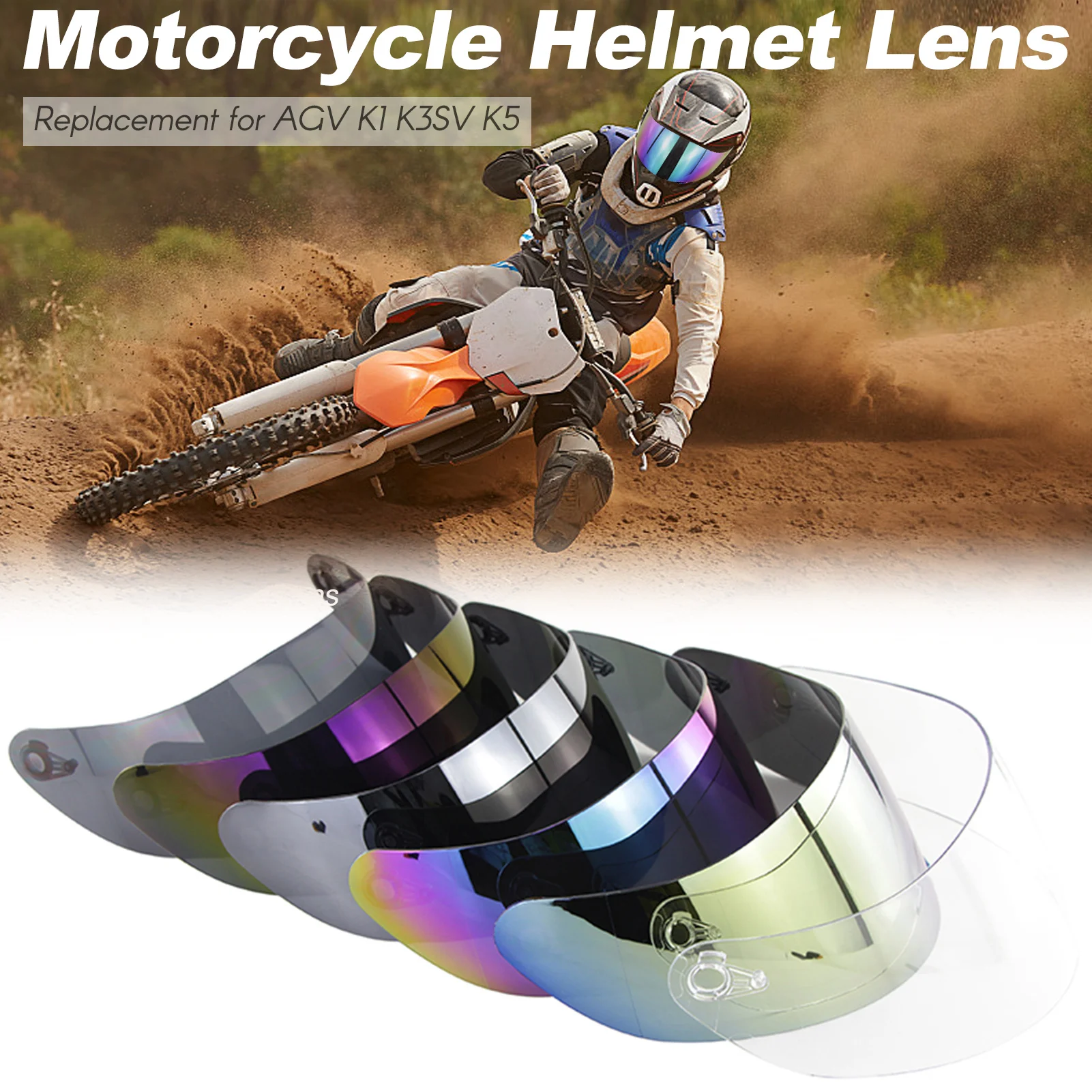 Osłona przeciwwiatrowa do kasku motocyklowego Zamiennik osłony przeciwwiatrowej do kasku motocyklowego AGV K1 K3SV K5 Pełna osłona przeciwwiatrowa Materiał soczewki PC