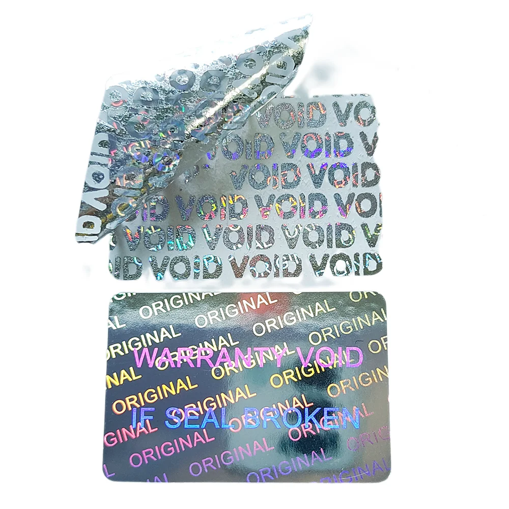 100pcs 3x2cm WARRANTY VOID IF SEAL BROKEN Silver Hologram Tamper Evident Label Warranty Void Sticker Removal Proof