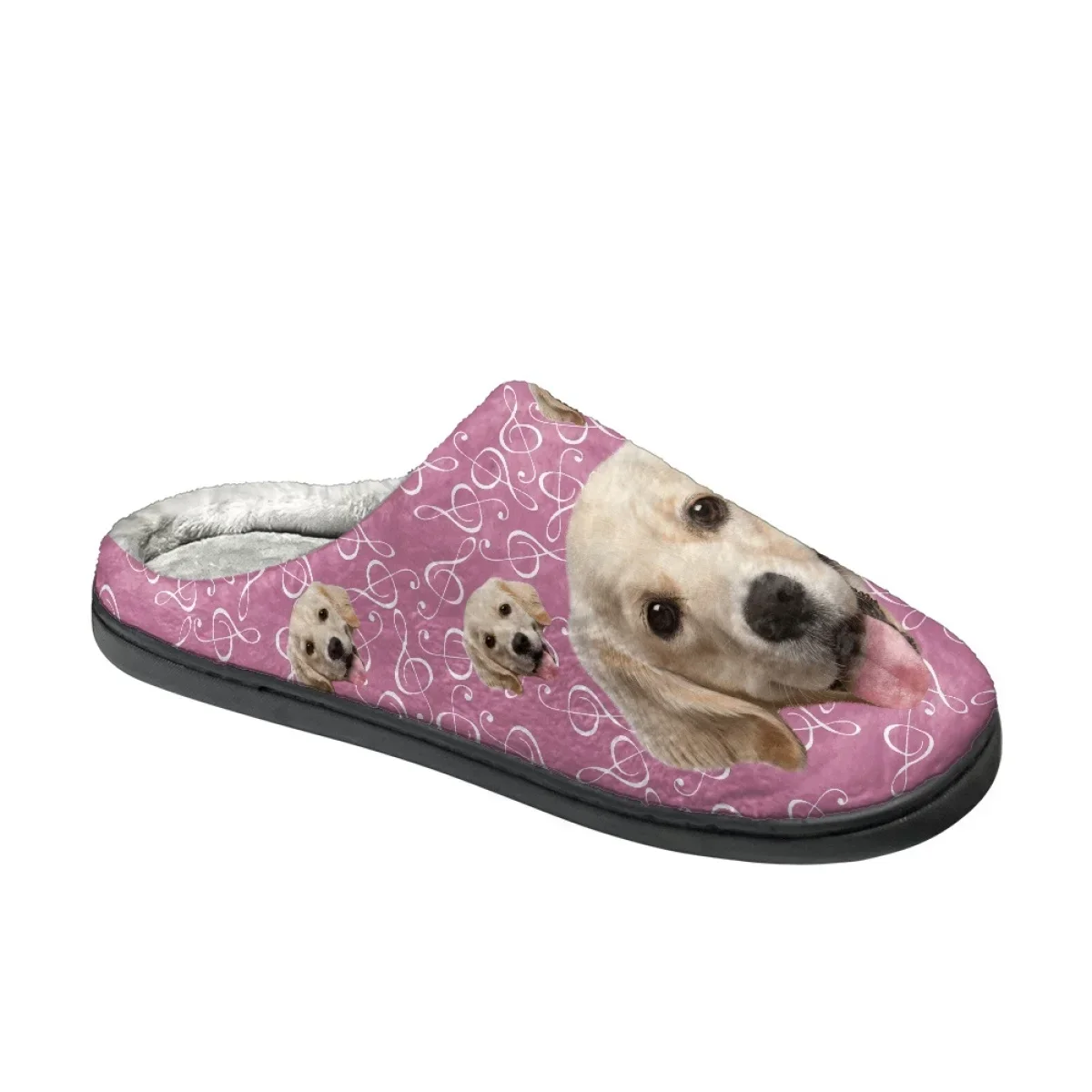 Golden Retriever Design Indoor Men Slippers Casual Winter Cozy Warm Slides Print On Demand Couples Home Non-Slip Cotton Slippers
