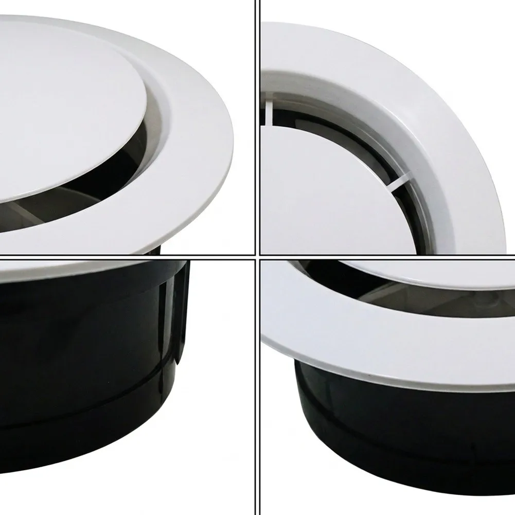 Indoor Circular Air Diffuser Constructed from ABS with Manual Louver Adjustment for Bathroom Kitchen and Office Use