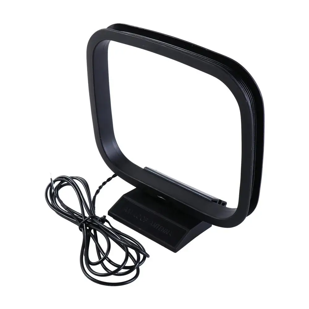 Schwarze Radio-Loop-Antenne, 2-polig, AV-Audio, blanker Draht, FM-Radio-Loop, Radiosignal, Empfang, Heim-Stereo-Empfänger, Am-Loop-Antenne