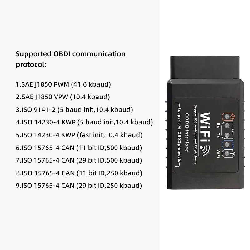 OBD2 WIFI ELM327 V1.5 Scanner Car Code Reader Diagnostic Tool for iPhone IOS /Android Automotive Fault Detector