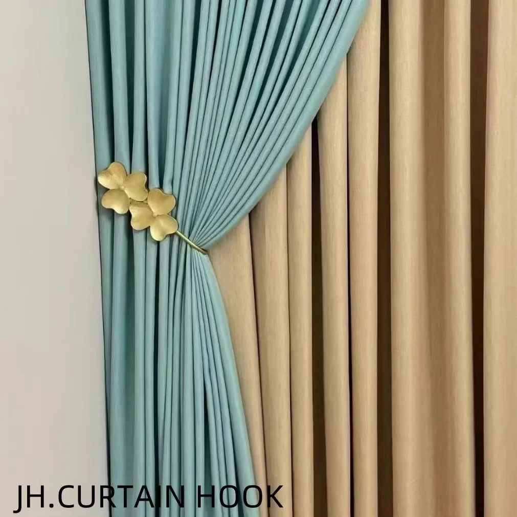 Nordic Creative Flower Shaped Curtains Hook Wall Hook Resin Flower Metal Pole Living Room Bedroom Curtains Collection
