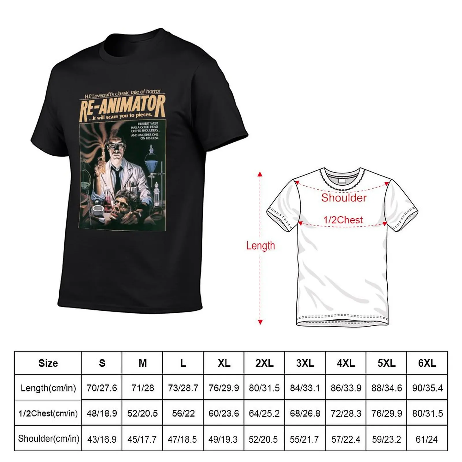 Re-Animator T-Shirt Short sleeve tee Aesthetic clothing summer top mens t shirt