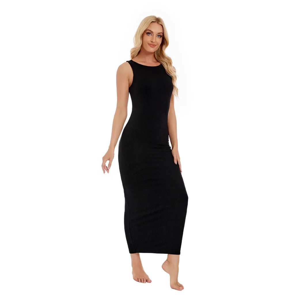 2025 Vestido feminino transfronteiriço sem mangas com espartilho de camada dupla Cw97252