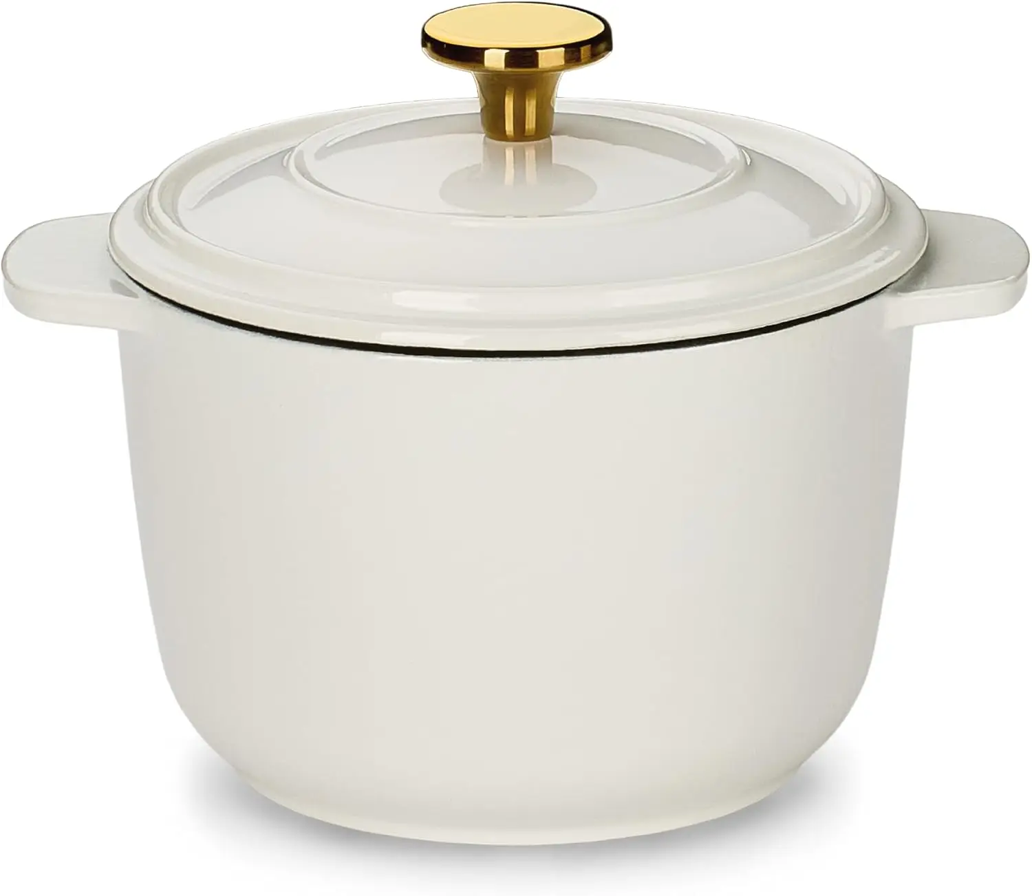 

Чугунная эмалированная кастрюля-голландка 2QT с крышкой, мини-круглая голландская кастрюля для выпечки небольшого хлеба на закваске, тушения, приготовления супов, соусов, бобов, риса