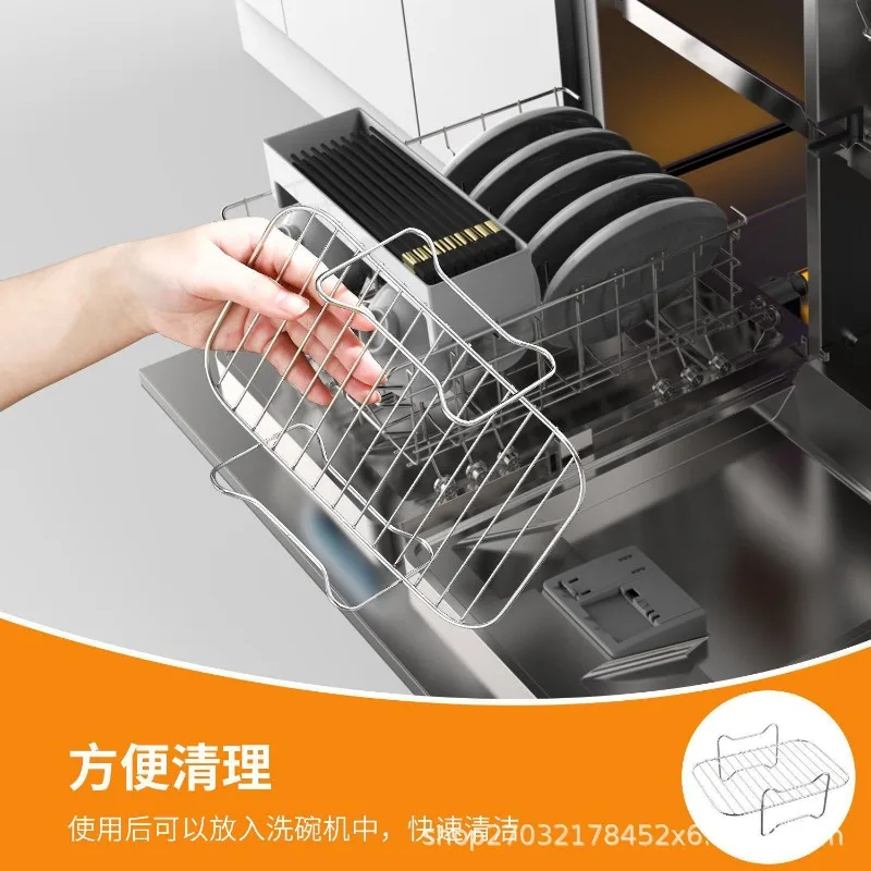 Stainless Steel Double-layer 4-needle Grill Steaming Rack Household Double Pot Accessories Multifunctional Air Fryer Accessories