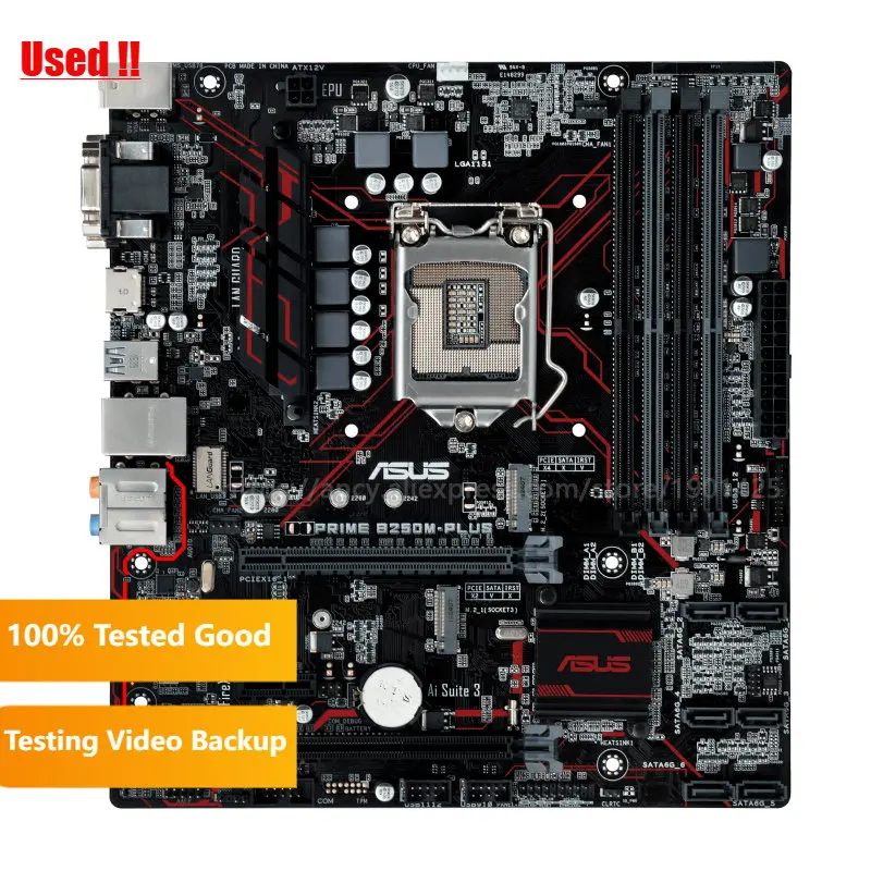 Imagem -02 - Asus-placa-mãe Original Intel Desktop Prime B250m-plus B250 B250m Ddr4 Lga 1151 i7 i5 i3 Usb 3.0 Sata3