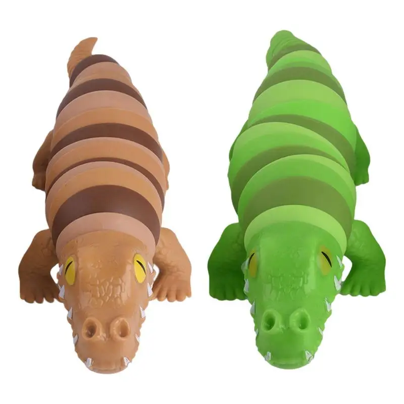 Funny Crocodile Toy Hand Sensory Fidget Toy for Kids Cartoon Crocodile Articulated Jointed Moving Creature Toy Cute Finger Gifts